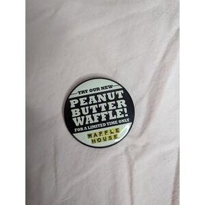 Vintage Waffle House Try Our New PEANUT BUTTER WAFFLE limited time 2" button pin
